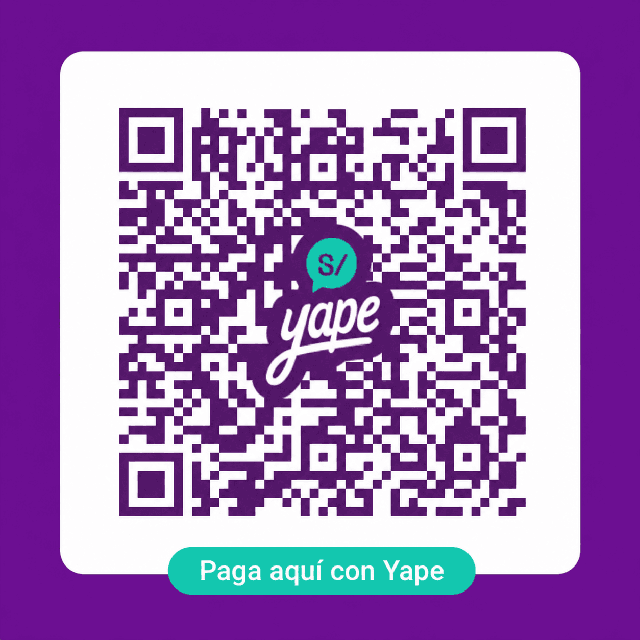 Código QR para pagar con Yape o Plin